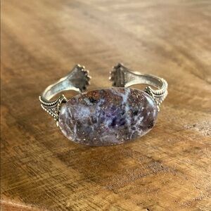 Barse Moss Agate & Sterling Silver Cuff